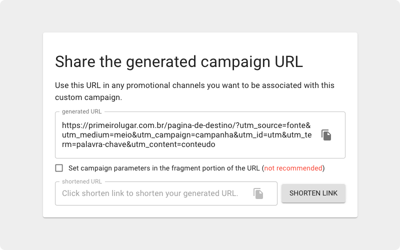 Criar UTM no Google Analytics Campaign URL Builder